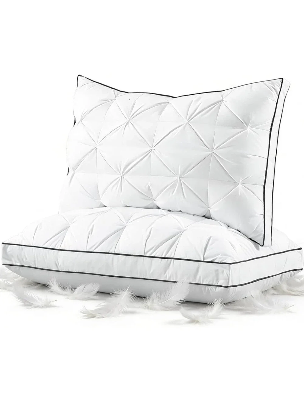 NIB Set of 2! Pinch-Pleat Down Hybrid Pillows KING  Size